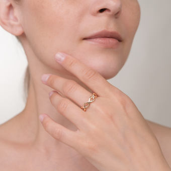 Ladies' ring "Infinity" in rose gold 585
