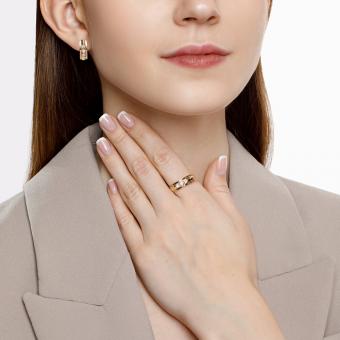 Attractive women's ring in red gold 585 with brilliant-cut diamonds 0.069 ct. WSI