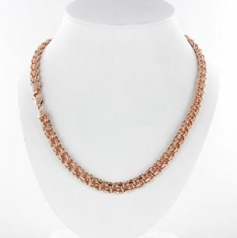 Solid chain and/or bracelet, russian red gold 585, garibaldi weave, width approx. 8 mm, weight in 19 cm approx. 21,5 gr., weight in 50 cm approx. 56,5 gr.