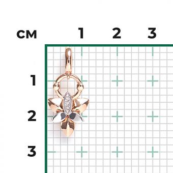 Pendant, 585 Russian red/white gold, with 3 diamonds approx. 0,01 ct. HSI, height approx. 23 mm
