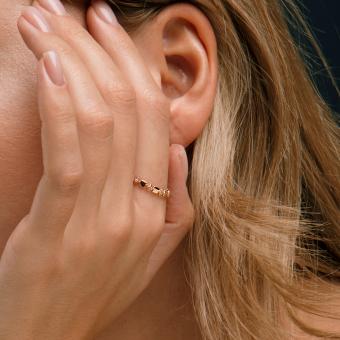 Damenring aus Russischem Rotgold 585 mit Zirkonia