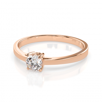 Elegant women's ring made of 14K red gold with diamond, approx. 0,30 ct. GSI, diameter approx. 4,2 mm
