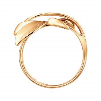 Women's ring, russian red gold 585, size of the decorative part approx. 20x22 mm