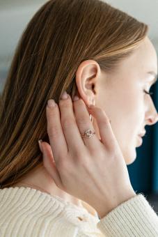 Damenring, Russisches Rotgold 585, mit Zirkonia
