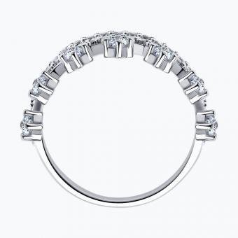 Damenring, Silber 925, mit Zirkonia, Breite ca. 9 mm