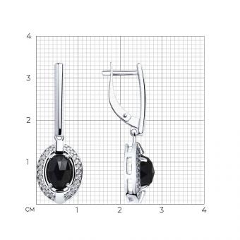 Ohrhänger, Silber 925, mit Achaten und Zirkonia, Höhe ca. 34 mm