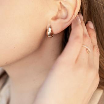 Earrings, russian red gold 585, height approx. 16 mm