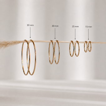 Hoop earrings, russian red gold 585, diameter approx. 17 mm