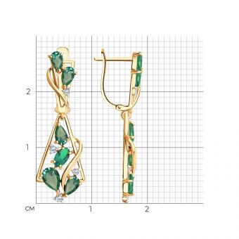 Ohrringe aus Rotgold 585 mit grün Sitall HTS