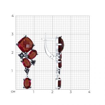 Sokolov Серьги из серебра 925 пробы с кристаллами и фианитами