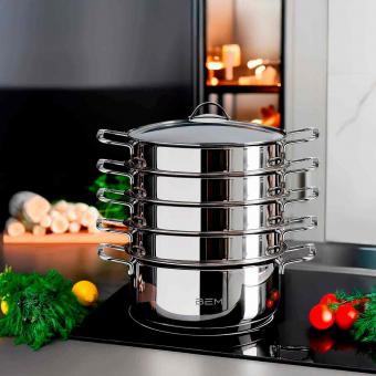 Пароварка B-Ware BEM 30 см, нержавеющая сталь, 6 частей