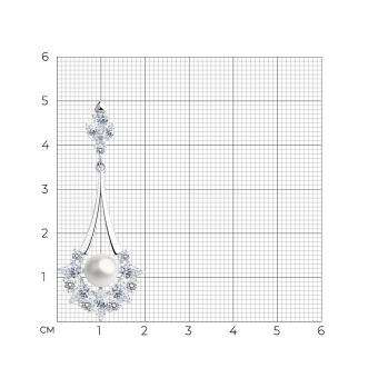Sokolov Подвеска из серебра 925 пробы с жемчугом и фианитами