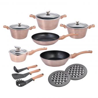 Berlinger Haus Kochgeschirr in rosegold, 15-teiliges Set aus Edelstahl