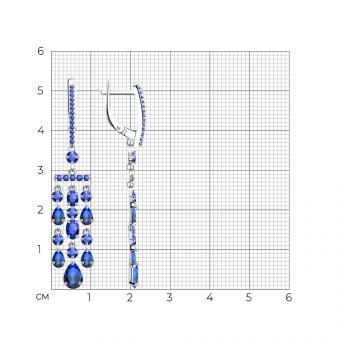 Sokolov Серебряные серьги 925 пробы с синими фианитами