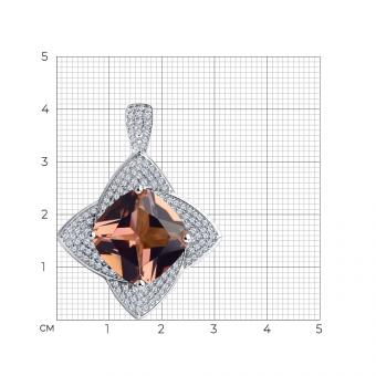 Подвеска из серебра с ситаллом и фианитами