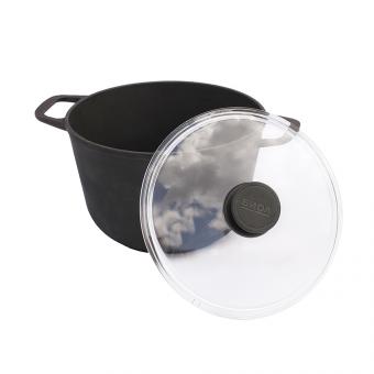 BIOL Чугунная кастрюля со стеклянной крышкой на 4 литра