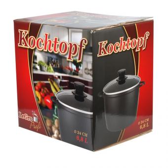 Kochtopf aus Aluguss mit Glasdeckel, 6.8 Liter