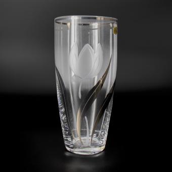 Bohemia Crystal Vase Tulpe mit Silber, 250 mm