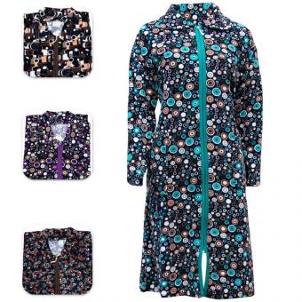 Housecoat with zipper 100% cotton