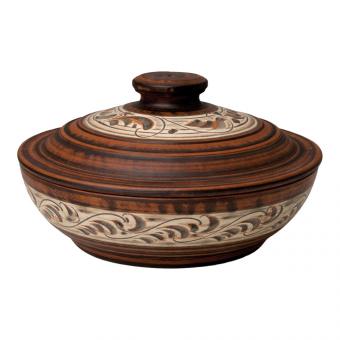 Набор жаровень из натуральной глины с крышкой, 2 шт., 1,4 л