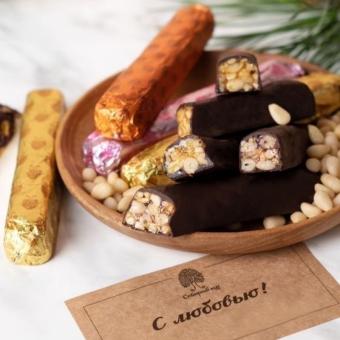 Кедровые палочки ассорти - классические, малина, облепиха, чёрная смородина