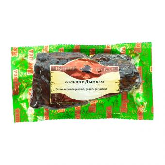 Pork belly "Salzo Tschjornyj Kaban - s Dymkom", black-smoked (approx. 300 g)