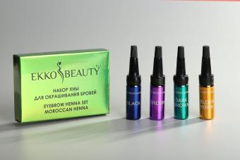 EkkoBeauty Хна для бровей DARK - набор из 4 оттенков