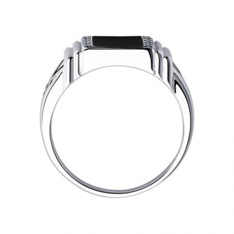 Sokolov Печатка из серебра с эмалью с фианитами​