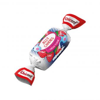 Конфеты желейные со вкусом клубники со сливками в шоколадной глазури, 210 г