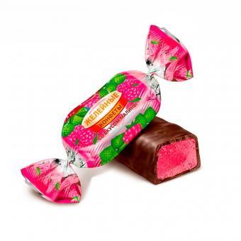 Конфеты желейные со вкусом малины в шоколадной глазури, 210 г