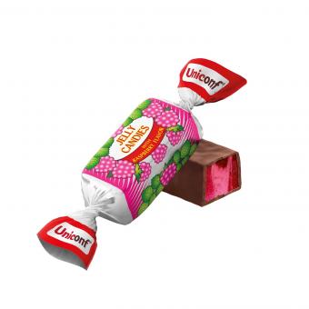 Chocolate jelly confectionery with raspberry flavor, 210g