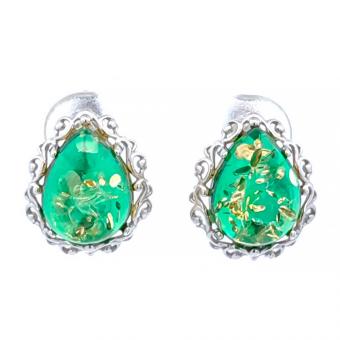 Ohrringe aus 925er Sterlingsilber mit tropfenförmigen Bernsteinen