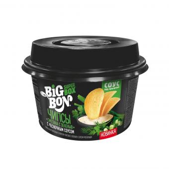 BIGBON Чипсы картофельные Сметана с зеленью с чесночным соусом, 105 г