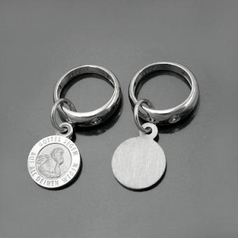 Кольцо для крещения из серебра 925 пробы, с фианитом