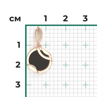 Auffälliger Anhänger aus Rotgold 585 mit Onix - Durchmesser ca. 12 mm, Höhe ca. 22 mm