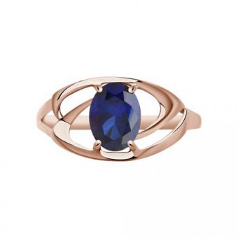 Sokolov Кольцо из золота 585 пробы с синим сапфиром 