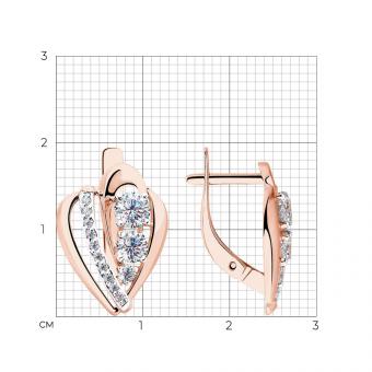 Серьги из золота 585 пробы с фианитами