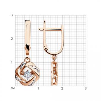 Sokolov Серьги из красного золота 585 пробы с фианитами