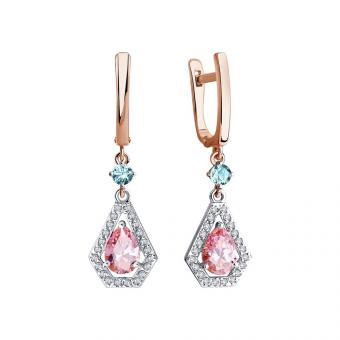 Sokolov Ohrhänger aus 585 Rot- Weißgold mit Zirkonia