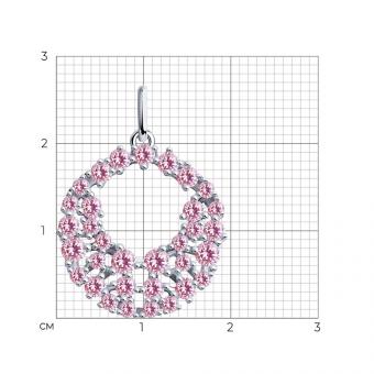 Sokolov Подвеска из серебра 925 пробы с розовыми фианитами​