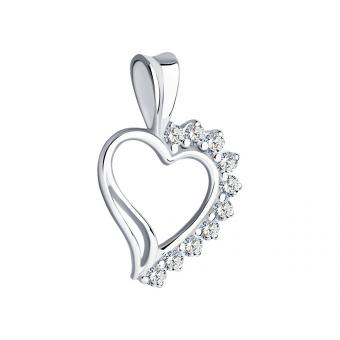 Sokolov Herz Anhänger aus 925 Silber mit Zirkonia