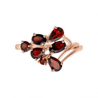 Sokolov ladies' ring in 585 rose gold with garnet