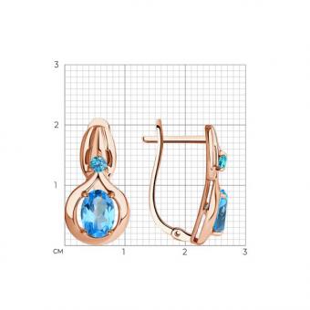 Sokolov Серьги из красного золота 585 пробы с топазами Swarovski и фианитами