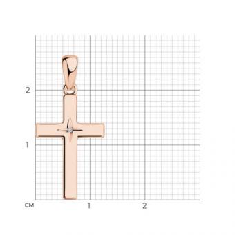 Sokolov Anhänger Kreuz vergoldet aus 925 Silber mit einem Brillanten