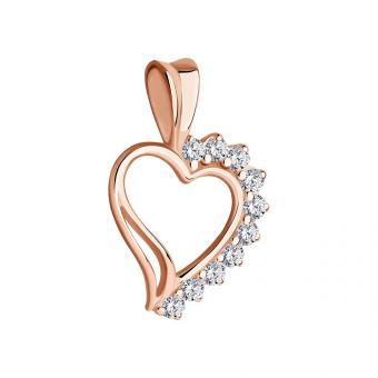 Sokolov Anhänger Herz 925 Silber vergoldet mit Zirkonia