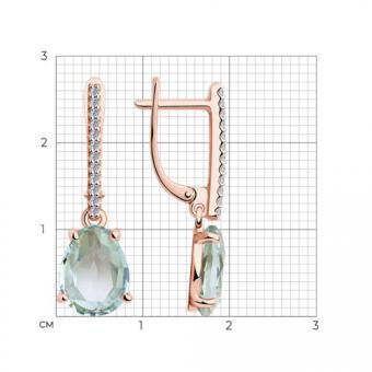 Sokolov Серьги из красного золота 585 пробы с бриллиантами и кварцем