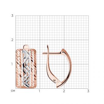 Серьги из золота 585 пробы с алмазной гранью