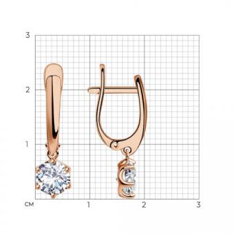 Sokolov Серьги из позолоченного серебра 925 пробы с фианитами