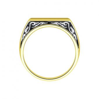 Sokolov Печатка мужская из позолоченного серебра 925 пробы