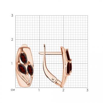 Sokolov Серьги из золота 375 пробы с гранатами
